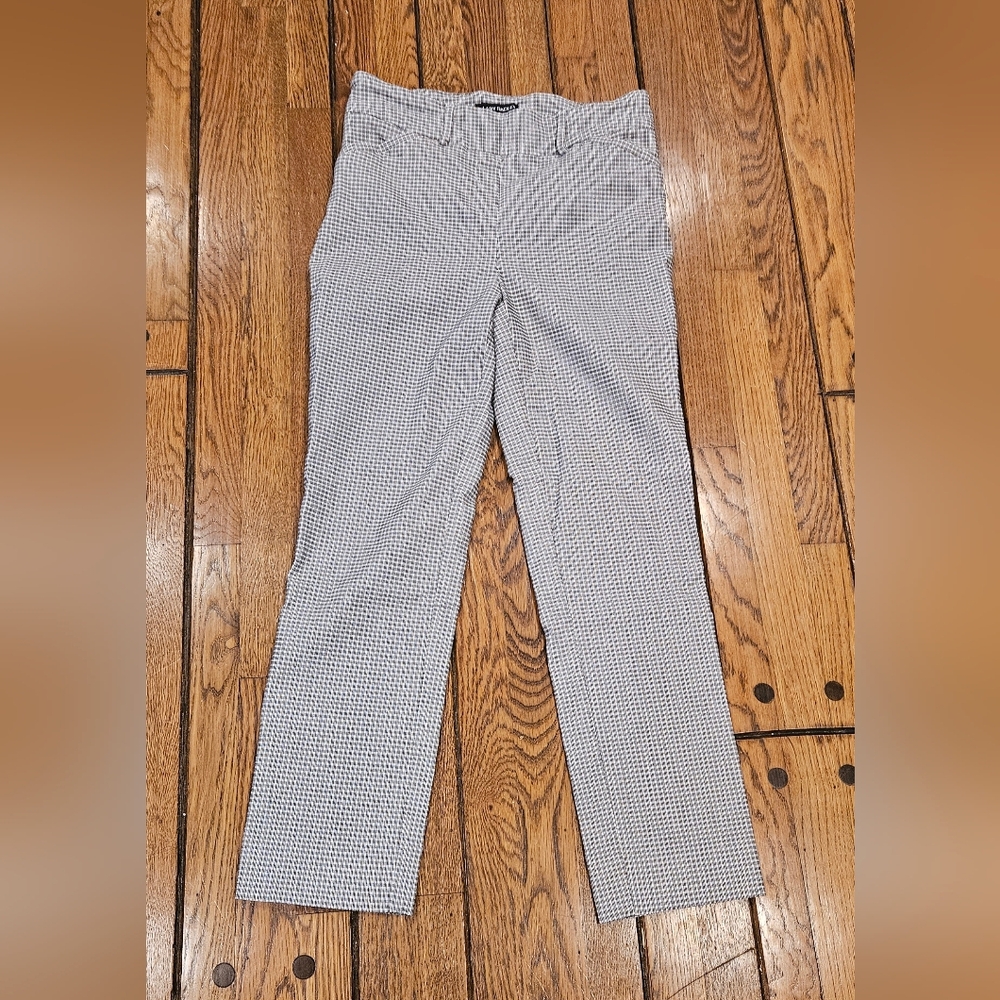 Hilary Radley Plaid Ankle Pants – Black & White Stretch Dress Pants, Size Small